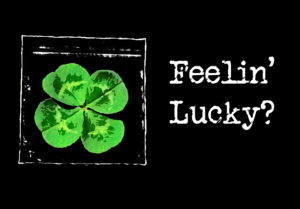 Luckpusher Press Logo Postcard: "Feelin' Lucky?"